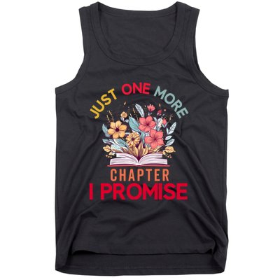 Just One More Chapter I Promise Funny Book Lover Worm Tank Top