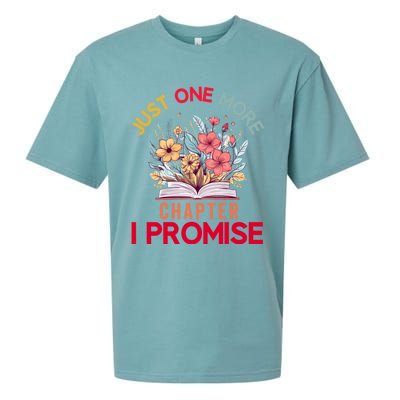 Just One More Chapter I Promise Funny Book Lover Worm Sueded Cloud Jersey T-Shirt