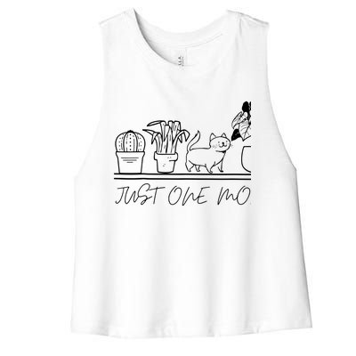 Just One More Plant For Plants And Cats Lovers Women's Racerback Cropped Tank