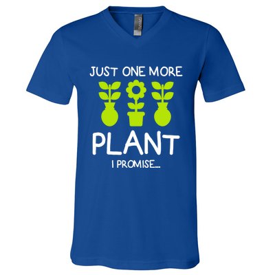 Just One More Plant I Promise Gardening Houseplant Lover Gift V-Neck T-Shirt