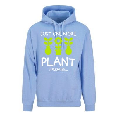 Just One More Plant I Promise Gardening Houseplant Lover Gift Unisex Surf Hoodie