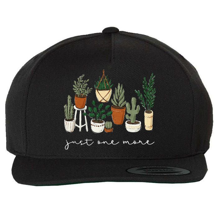 Just One More Plant Gardening Funny Plant Lady Lover Wool Snapback Cap