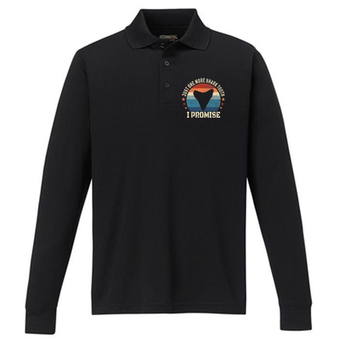 Just One More Shark Th I Promise Fossil Hunter Performance Long Sleeve Polo