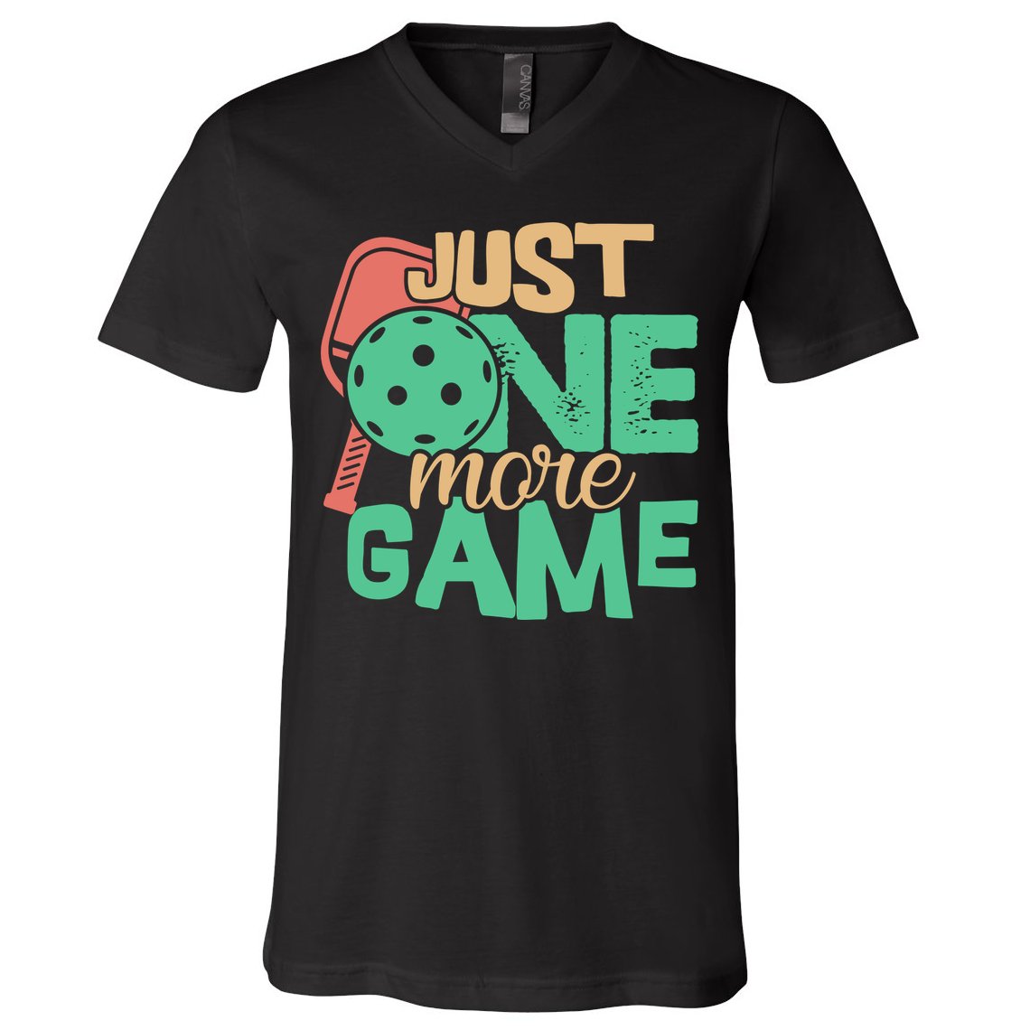 Just One More Game Pickleball Gift For Team Sport V-Neck T-Shirt