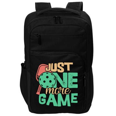 Just One More Game Pickleball Gift For Team Sport Impact Tech Backpack