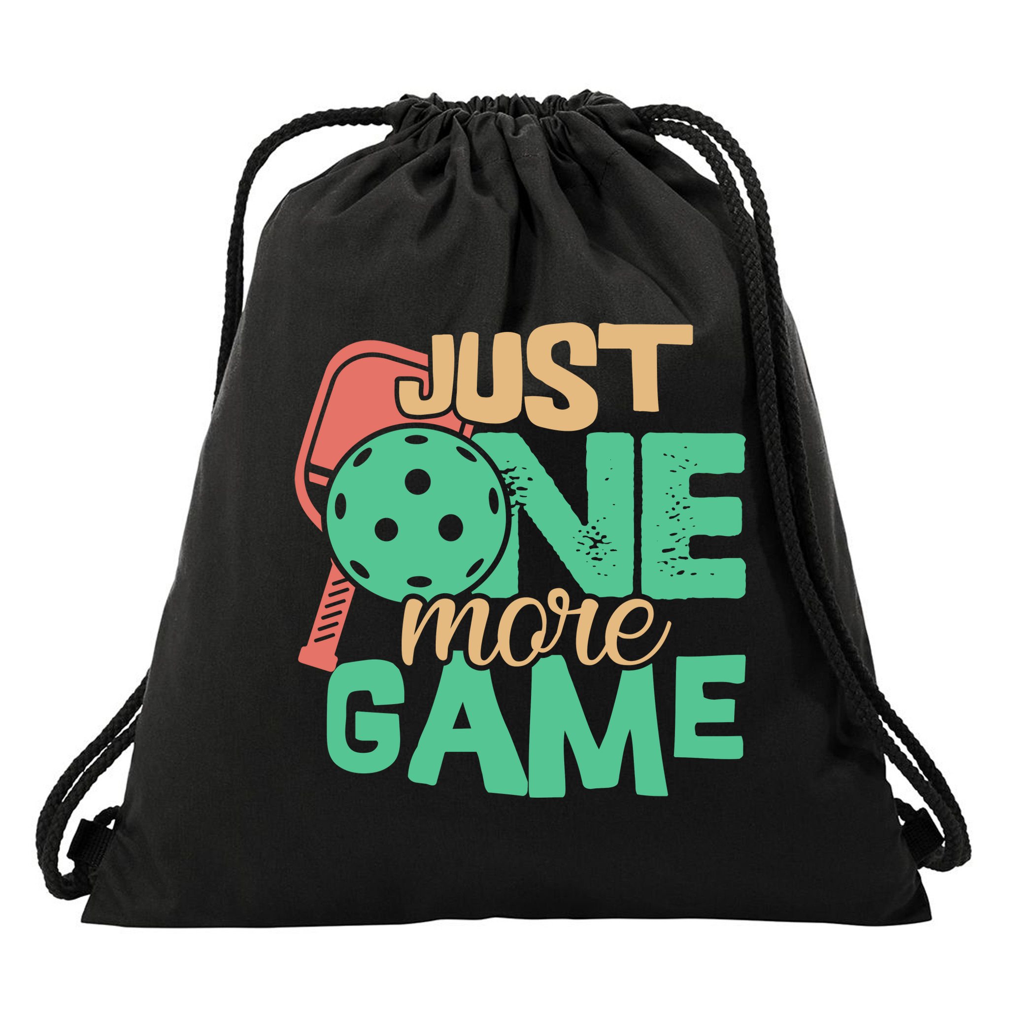 Just One More Game Pickleball Gift For Team Sport Drawstring Bag