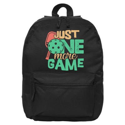 Just One More Game Pickleball Gift For Team Sport 16 in Basic Backpack