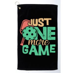 Just One More Game Pickleball Gift For Team Sport Platinum Collection Golf Towel