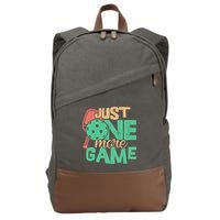 Just One More Game Pickleball Gift For Team Sport Cotton Canvas Backpack
