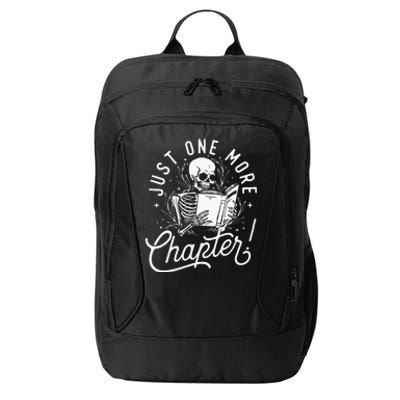 Just One More Chapter Skeleton Reader Reading Book Lover City Backpack