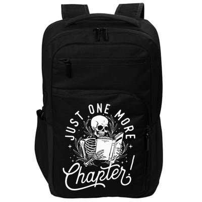 Just One More Chapter Skeleton Reader Reading Book Lover Impact Tech Backpack