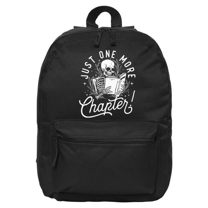 Just One More Chapter Skeleton Reader Reading Book Lover 16 in Basic Backpack