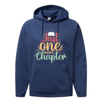 Just One More Chapter” Book Lovers Day Gift Performance Fleece Hoodie