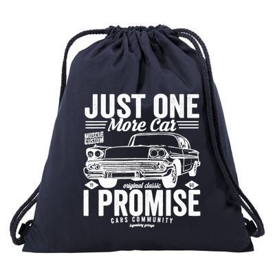Just One More Car I Promise Funny Present For Car Drawstring Bag