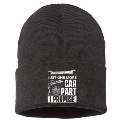 Just one more Car Part I Promise Mechanic Enthusiast Gear Sustainable Knit Beanie