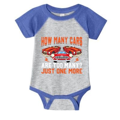 Just One More Car Vintage Classic Car Lovers Dad Grandpa Fun Cute Gift Infant Baby Jersey Bodysuit