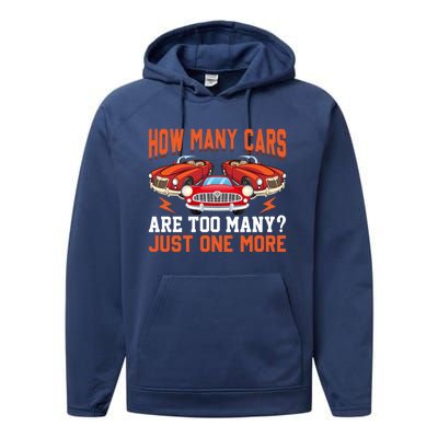 Just One More Car Vintage Classic Car Lovers Dad Grandpa Fun Cute Gift Performance Fleece Hoodie