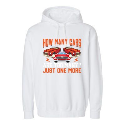 Just One More Car Vintage Classic Car Lovers Dad Grandpa Fun Cute Gift Garment-Dyed Fleece Hoodie