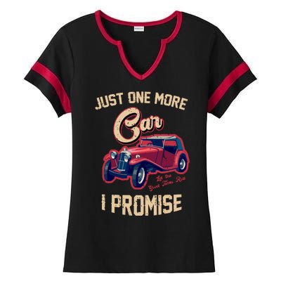 Just One More Car I Promise Vintage Classic Old Cars Ladies Halftime Notch Neck Tee