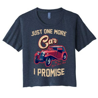 Just One More Car I Promise Vintage Classic Old Cars Women's Crop Top Tee