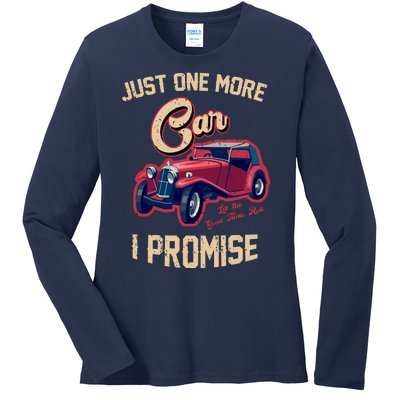 Just One More Car I Promise Vintage Classic Old Cars Ladies Long Sleeve Shirt