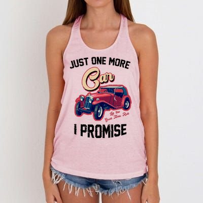 Just One More Car I Promise Vintage Classic Old Cars Women's Knotted Racerback Tank