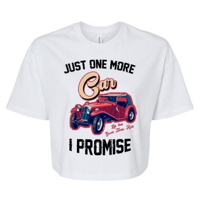 Just One More Car I Promise Vintage Classic Old Cars Bella+Canvas Jersey Crop Tee