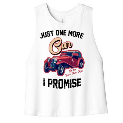 Just One More Car I Promise Vintage Classic Old Cars Women's Racerback Cropped Tank