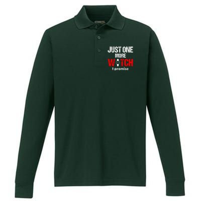 Just One More Watch I Promise Performance Long Sleeve Polo