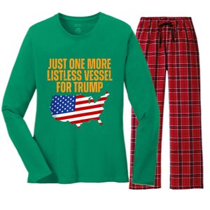 Just One More Listless Vessel For Trump Women's Long Sleeve Flannel Pajama Set 