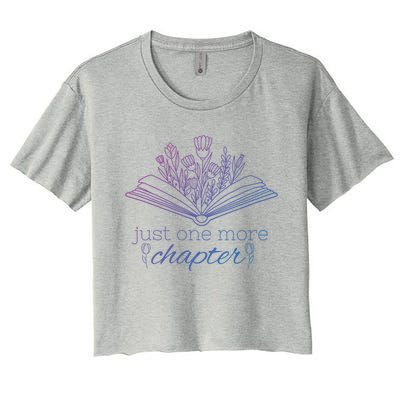 Just One More Chapter Book And Flowers Gift Women's Crop Top Tee