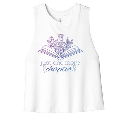 Just One More Chapter Book And Flowers Gift Women's Racerback Cropped Tank