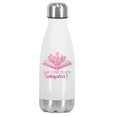 Just One More Chapter Book And Flowers Gift Stainless Steel Insulated Water Bottle