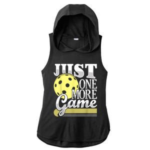 Just One More Game Funny Pickleball Player Paddleball Ladies PosiCharge Tri-Blend Wicking Draft Hoodie Tank