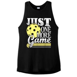 Just One More Game Funny Pickleball Player Paddleball Ladies PosiCharge Tri-Blend Wicking Tank