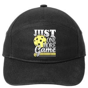 Just One More Game Funny Pickleball Player Paddleball 7-Panel Snapback Hat