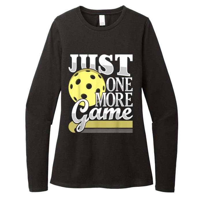 Just One More Game Funny Pickleball Player Paddleball Womens CVC Long Sleeve Shirt