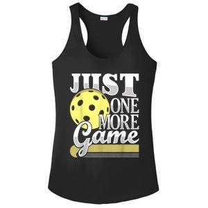 Just One More Game Funny Pickleball Player Paddleball Ladies PosiCharge Competitor Racerback Tank