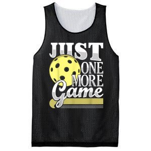 Just One More Game Funny Pickleball Player Paddleball Mesh Reversible Basketball Jersey Tank