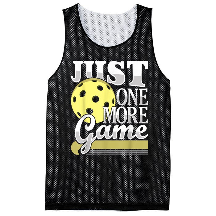 Just One More Game Funny Pickleball Player Paddleball Mesh Reversible Basketball Jersey Tank