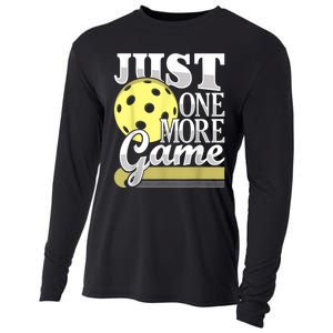 Just One More Game Funny Pickleball Player Paddleball Cooling Performance Long Sleeve Crew