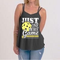 Just One More Game Funny Pickleball Player Paddleball Women's Strappy Tank