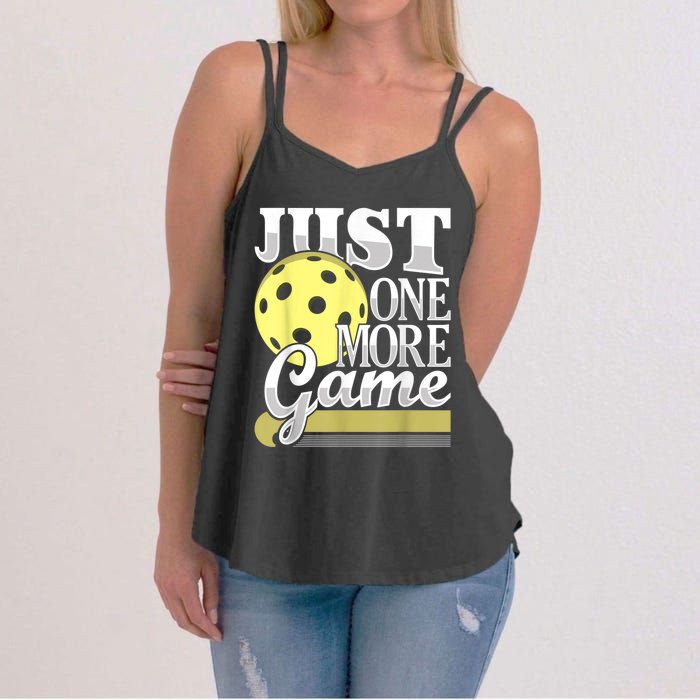 Just One More Game Funny Pickleball Player Paddleball Women's Strappy Tank