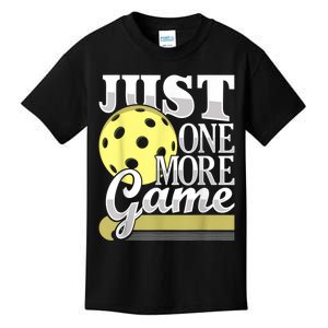 Just One More Game Funny Pickleball Player Paddleball Kids T-Shirt