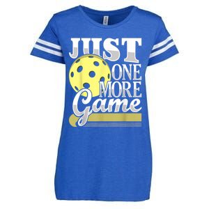 Just One More Game Funny Pickleball Player Paddleball Enza Ladies Jersey Football T-Shirt