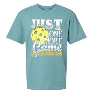 Just One More Game Funny Pickleball Player Paddleball Sueded Cloud Jersey T-Shirt