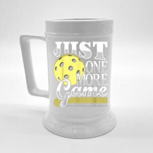 Just One More Game Funny Pickleball Player Paddleball Beer Stein