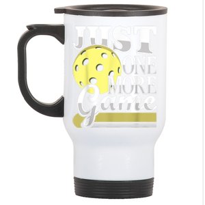 Just One More Game Funny Pickleball Player Paddleball Stainless Steel Travel Mug