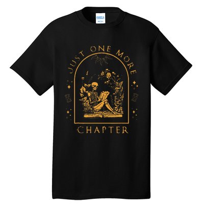 Just One More Chapter Skeleton Reading Tall T-Shirt