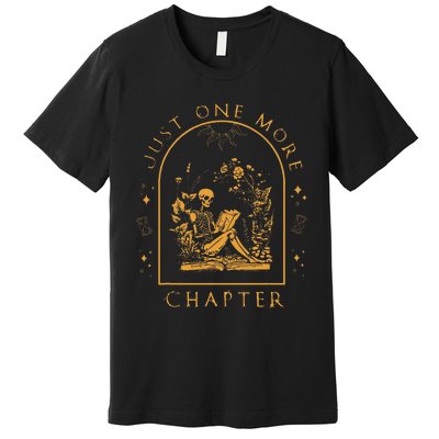 Just One More Chapter Skeleton Reading Premium T-Shirt